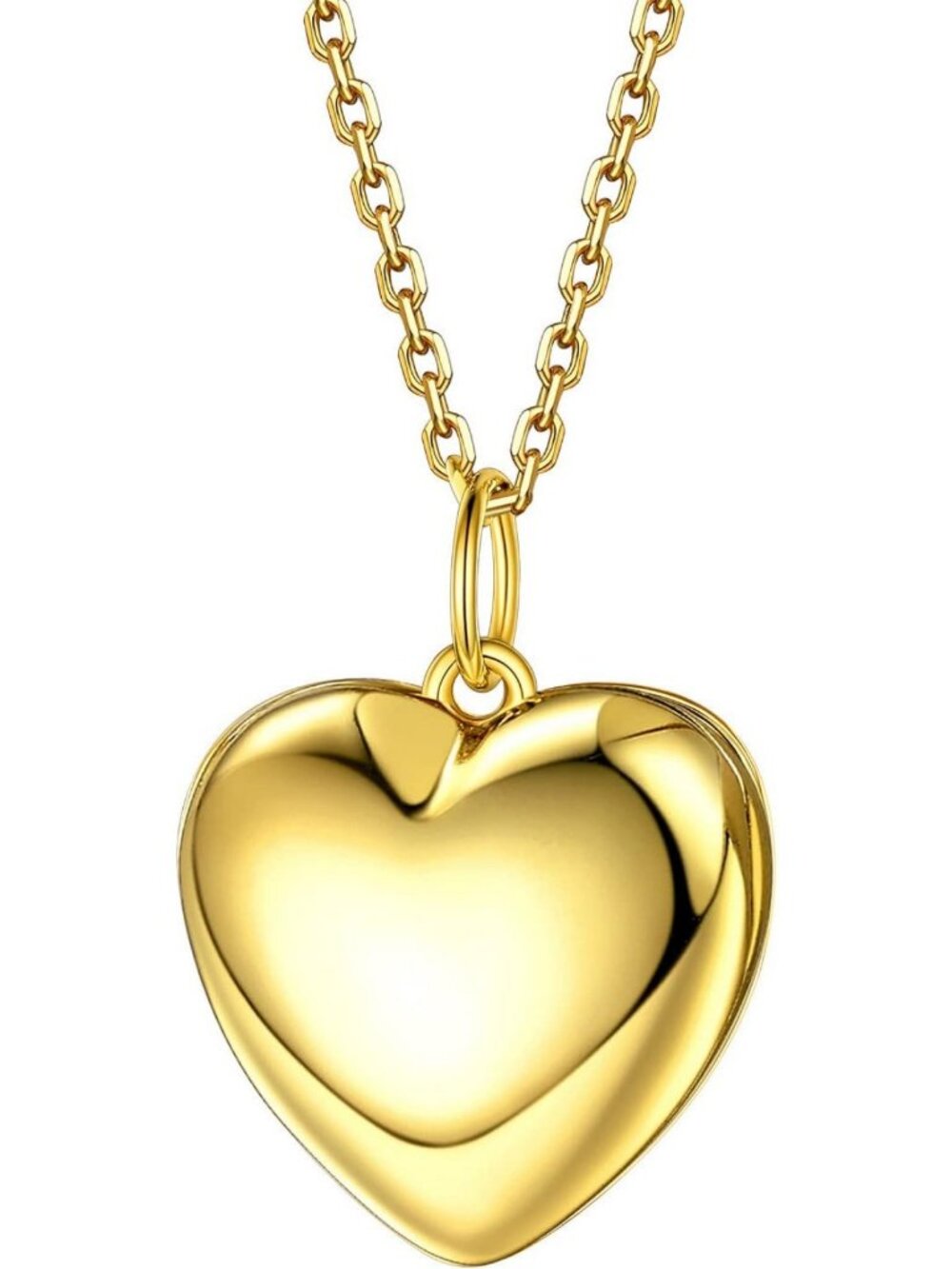 Dainty Sterling Silver Heart Locket Necklace for Women, Cute Love Pendant Gift
